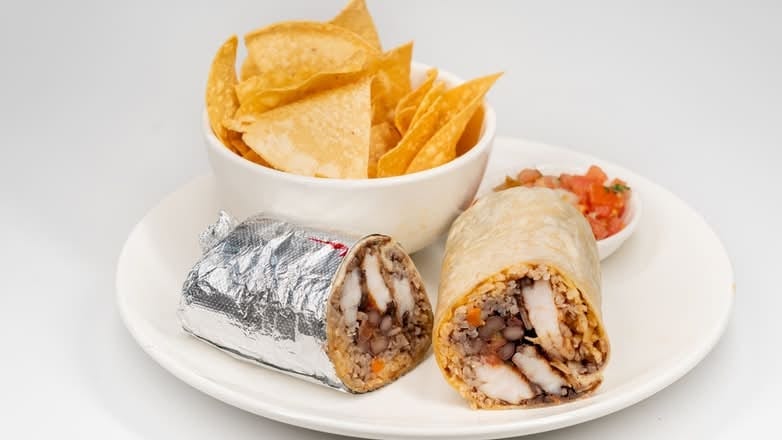 Baby Meat and Prawn Burrito.